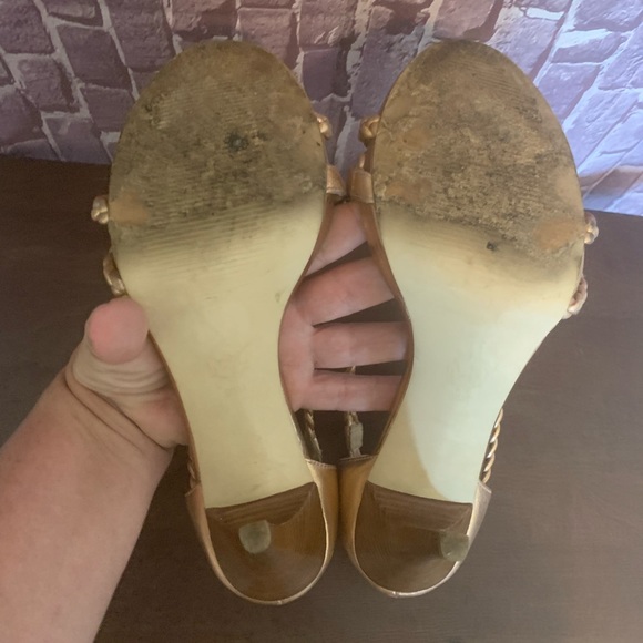 🔴Rose Gold “Alexa” Braided Strappy Heels - Picture 8 of 16